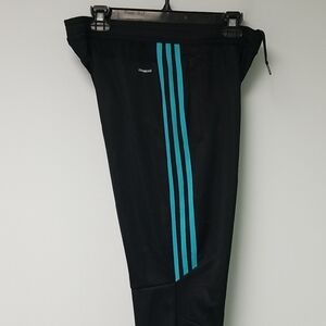 Adidas Tiro Black Pants Green Stripes Medium